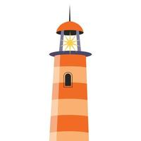 Cartoon hand drawn lighthouse isolated on white background Cartoon hand drawn lighthouse isolated on white background vector