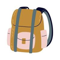 elemento vectorial mochila de viaje concepto de senderismo, turismo, camping. vector