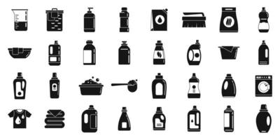 Fabric softener icons set, simple style vector