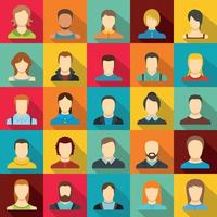 64 Avatar icons vector people collection on Yellow Images Creative