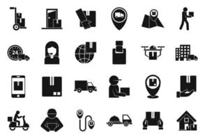 Home delivery icons set, simple style vector