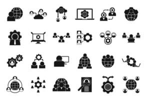 Outsource icons set, simple style vector