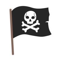 Cartoon pirate flag with Jolly Roger vector