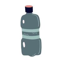 elemento vectorial botella de plástico plana para agua vector