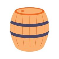 barril de madera vectorial. ilustración de dibujos animados plana