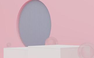 3d Earth tone minimal podium with geometric shapes for mock up and showing products. Display stand for presentation. photo