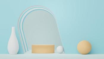 3d render display podium for product and cosmetic presentation. Minimal scene for advertising. Abstract clean background for web banner and mock up. simple geometric shapes. photo