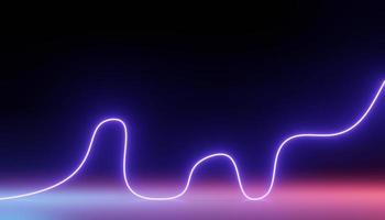 3d render of RGB neon light on darkness background. Abstract Laser lines show at night. Ultraviolet spectrum beam scene photo