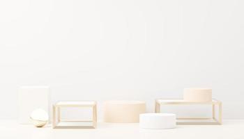 3d render abstract display podium platform for  product presentation and advertising. Minimal scene backdrop with clean design. Vacant pedestal for mock up. Empty stage with pastel color for cosmetic. photo