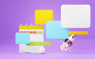 3d render device user interface for web banner and mock up. Blank chat bubble or comment symbol. photo