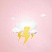3d rendering of weather forecast icon on clean background for mock up and web banner. Cartoon interface design. minimal metaverse concept. photo