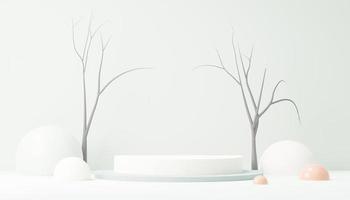 3d render abstract display podium platform for  product presentation and advertising. Minimal scene backdrop with clean design. Vacant pedestal for mock up. Empty stage with pastel color for cosmetic. photo