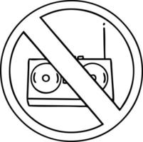 line drawing cartoon no radio allowed vector