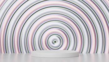3d render of minimal display podium design for mock up and product presentation. Pedestal stage with pastel color scene. Trendy design for mock up and web banner. photo