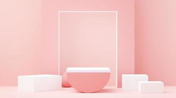 3d render abstract display podium platform for  product presentation and advertising. Minimal scene backdrop with clean design. Vacant pedestal for mock up. Empty stage with pastel color for cosmetic. photo