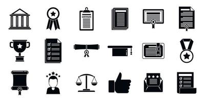 City attestation service icons set, simple style vector