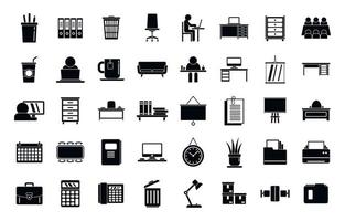 Space organization icons set, simple style vector