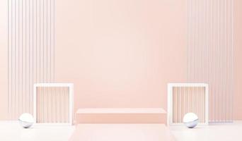 3d render abstract display podium platform for  product presentation and advertising. Minimal scene backdrop with clean design. Vacant pedestal for mock up. Empty stage with pastel color for cosmetic. photo