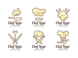 conjunto de logotipo de chef vector