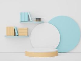 3d render display podium for product and cosmetic presentation. Minimal scene for advertising. Abstract clean background for web banner and mock up. simple geometric shapes. photo