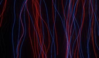 3d render of RGB neon light on darkness background. Abstract Laser lines show at night. Ultraviolet spectrum beam scene photo
