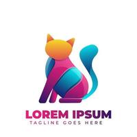 Cat Gradient Logo Tempalte vector