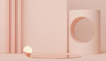 3d render display podium for product and cosmetic presentation. Minimal scene for advertising. Abstract clean background for web banner and mock up. simple geometric shapes. photo
