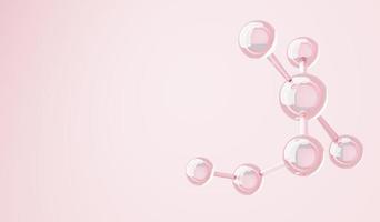 Render 3d de enlace químico simple en células laterales o moléculas. la asociación de átomos, iones, enlaces y moléculas. fondo de burbuja de gota líquida. enlace covalente. interacción bioquímica. foto