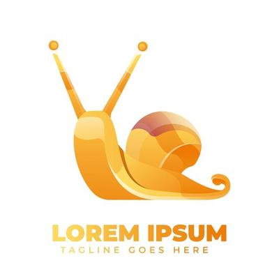 Gold Snail Gradient Logo Template