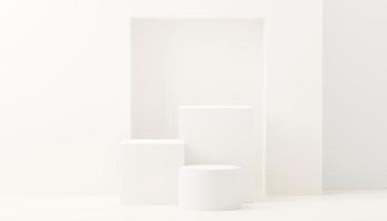 3d render abstract display podium platform for  product presentation and advertising. Minimal scene backdrop with clean design. Vacant pedestal for mock up. Empty stage with pastel color for cosmetic. photo