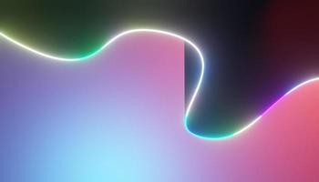 3d render of RGB neon light on darkness background. Abstract Laser lines show at night. Ultraviolet spectrum beam scene photo