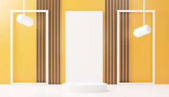 3d render abstract display podium platform for  product presentation and advertising. Minimal scene backdrop with clean design. Vacant pedestal for mock up. Empty stage with pastel color for cosmetic. photo