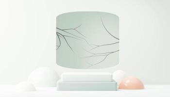 3d render abstract display podium platform for  product presentation and advertising. Minimal scene backdrop with clean design. Vacant pedestal for mock up. Empty stage with pastel color for cosmetic. photo