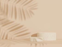3d abstract white platform showcase for product and cosmetic presentation with terrazzo idea concept. Minimal Podium for mock up and advertising. Render geometric design scene for web banner. photo