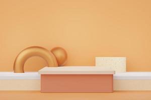 3d abstract background Terrazzo podium for product presentation and brand advertising with shadow of leave. Empty scene for mock up. photo