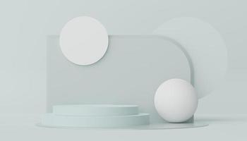 3d render of Abstract minimal  display podium for showing products, cosmetic presentation and mock up. Showcase scene with pastel earth tone background. Illuminated simple geometric shapes. photo