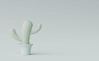 3d render Abstract minimal of Illustration cartoon cactus in tree pot on pastel earth tones background. Display scene for mock up and product presentation. Platform for advertising. photo