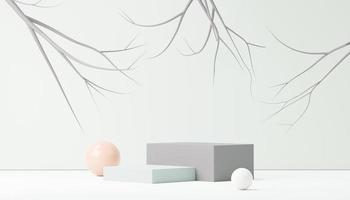 3d render abstract display podium platform for  product presentation and advertising. Minimal scene backdrop with clean design. Vacant pedestal for mock up. Empty stage with pastel color for cosmetic. photo