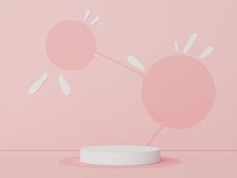 Abstract display podium with minimal geometric shapes design. 3d  rendering scene for mock up and product presentation. Pedestal platform for cosmetic advertise. photo