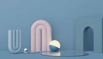 3d render display podium for product and cosmetic presentation. Minimal scene for advertising. Abstract clean background for web banner and mock up. simple geometric shapes. photo