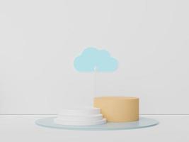 3d render display podium for product and cosmetic presentation. Minimal scene for advertising. Abstract clean background for web banner and mock up. simple geometric shapes. photo