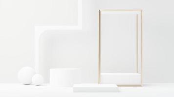 3d render abstract display podium platform for  product presentation and advertising. Minimal scene backdrop with clean design. Vacant pedestal for mock up. Empty stage with pastel color for cosmetic. photo