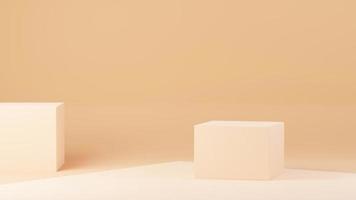 3d render abstract display podium platform for  product presentation and advertising. Minimal scene backdrop with clean design. Vacant pedestal for mock up. Empty stage with pastel color for cosmetic. photo
