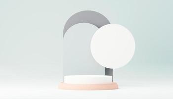 3d render abstract display podium platform for  product presentation and advertising. Minimal scene backdrop with clean design. Vacant pedestal for mock up. Empty stage with pastel color for cosmetic. photo