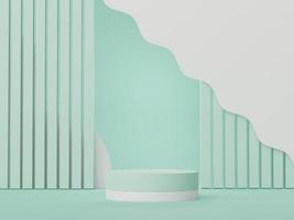 3d render of minimal  display podium for showing products, cosmetic presentation and mock up. Showcase scene with pastel earth tone background. photo