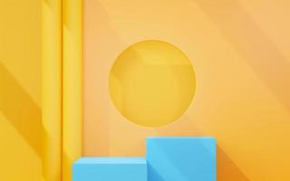 3d render abstract display podium platform for  product presentation and advertising. Minimal scene backdrop with clean design. Vacant pedestal for mock up. Empty stage with pastel color for cosmetic. photo