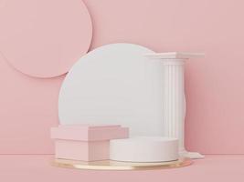 3d render display podium for product and cosmetic presentation. Minimal scene for advertising. Abstract clean background for web banner and mock up. simple geometric shapes. photo