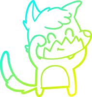 cold gradient line drawing cartoon friendly fox vector