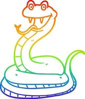 rainbow gradient line drawing cartoon happy snake vector