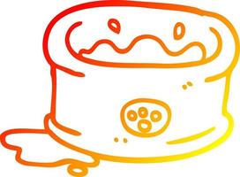 warm gradient line drawing cartoon pet bowl vector